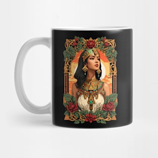 Cleopatra Queen of Egypt retro vintage floral design Mug